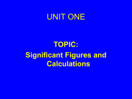 Significant Figures