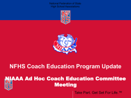 NFHS Coach Education Program Update