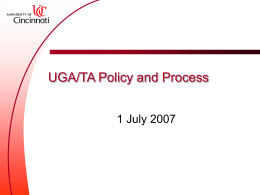 UGA/TA Policy and Process
