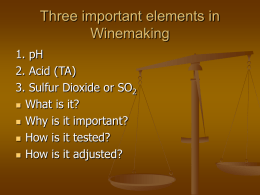 pH, Acid and SO2 in Winemaking