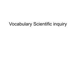 Vocabulary Scientific inquiry