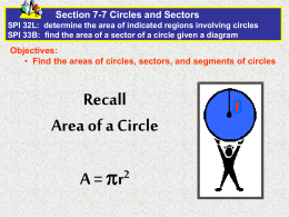 7-7 PPT Areas of Circles and Sectors