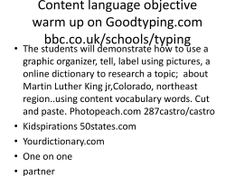 Content Language Ojectives