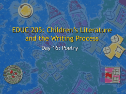 EDUC 205: Children`s Literature and the Writing Process