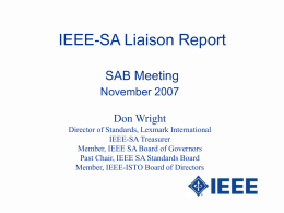 NO CHANGES IEEE-SA Board of Governors