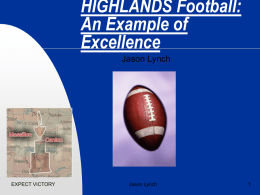 HIGHLANDS Football - Coach Jason Lynch