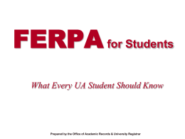 ferpa - The Office of the University Registrar