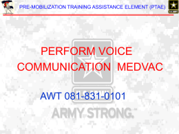 081-831-0101 (Perform Voice Commo MEDVAC)