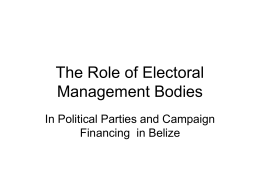 The Role of Electoral Management Bodies