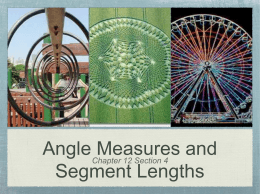 Angle Measures and Segment Lengths