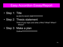 Easy Accordion Essay/Report