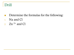 Naming and Writing Formulas for Molecular Compunds