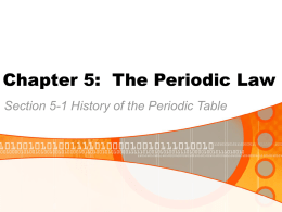 Chapter 5: The Periodic Law