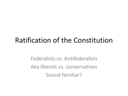 Ratification of the Constitution