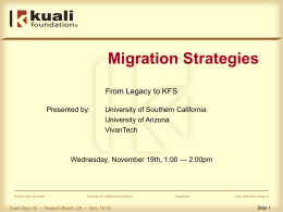 Kuali Migration Strategies