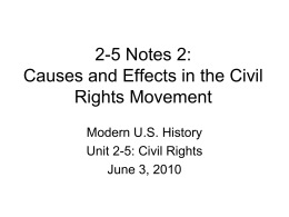 2-5 Notes 2: Causes and Effects in the Civil Rights Movement
