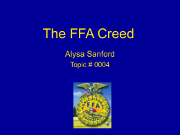 The FFA Creed