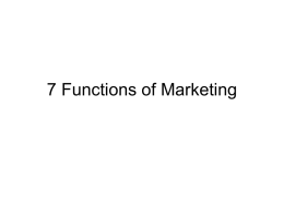 7 Functions of Marketing