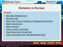 Dictators in Europe Section 4 The Interwar Years