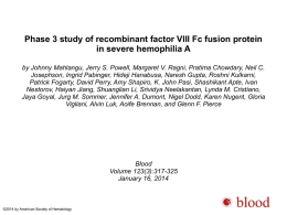Phase 3 study of recombinant factor VIII Fc fusion