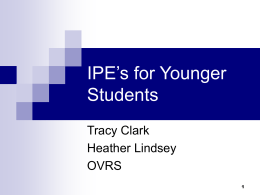 IPE`s for younger students - Oregon Youth Transition Program