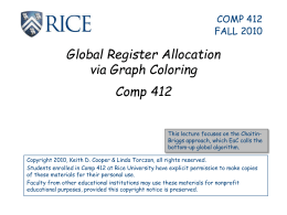 Global Register Allocation via Graph Coloring