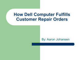How Dell Computer Fulfills Customer Repair Orders