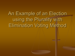 An Example of an Election using the Plurality with Elimination Voting