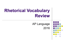 2016 Rhetorical Vocabulary Review Slides