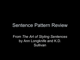 Sentence Pattern Review