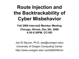 Route Injection and the Backtrackability of Cyber