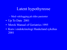 Hypothyreose - Legeforeningen