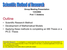 Scientific Method of Research