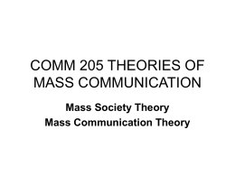 comm 205 theories of mass communication
