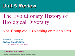 Unit 4: Biological Diversity of Plants and Animals