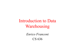 Introduction to Data Warehousing