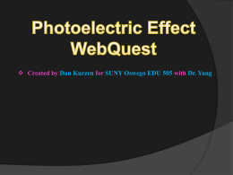 Photoelectric Effect Webquest