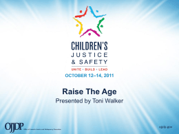 Presentation: Toni Walker on Raise the Age