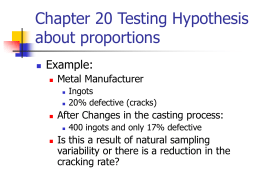 Chapter 20 Testing Hypothesis about proportions