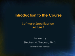 Course Description (cont) - Department of Computer and Information