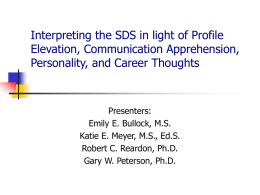 Interpreting the SDS in light of Profile Elevation, Communication
