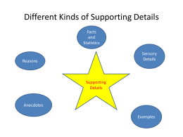 Different Kinds of Supporting Details