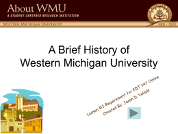 A Brief History of Western Michigan University