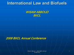 International Law and Biofuels