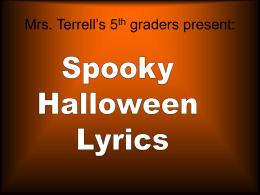 Halloween Lyrics - Coweta County Schools