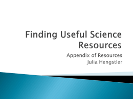 Finding Useful Science Resources
