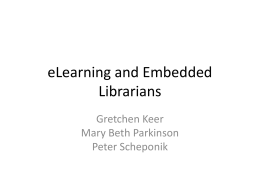 eLearning and Embedded Librarians