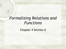 Formalizing Relations and Functions