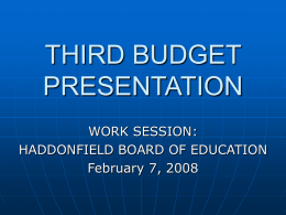 Superintendent`s Proposed Budget to the Board 2-7-08