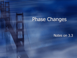 Characteristics of Phase Changes
